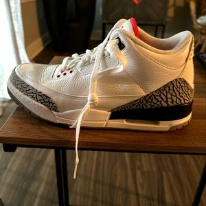 Like New original Nike Air Jordan 3s white cement (2011)